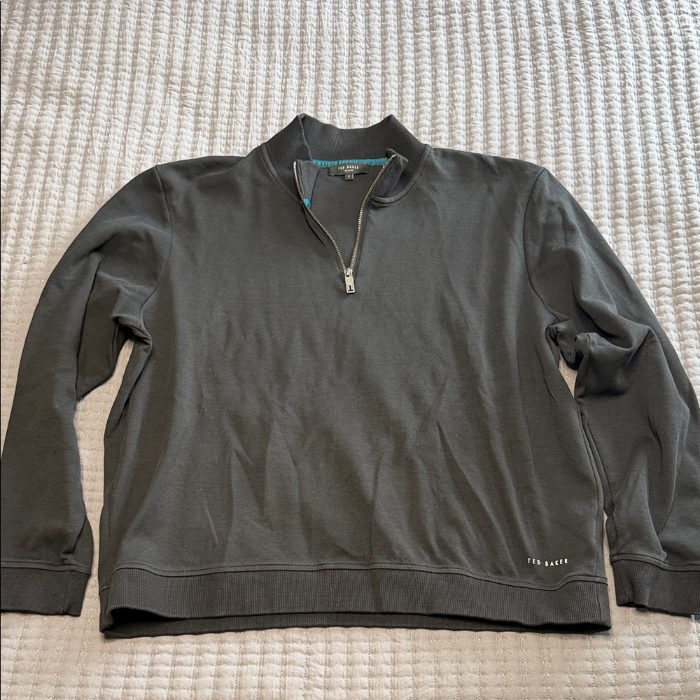 Ted Baker Men's Charcoal Zip-Up Sweater